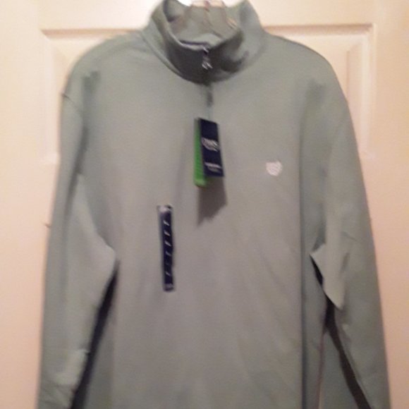 Chaps Mens Green long sleeve pullover top size Large NWT cotton blend - Picture 1 of 9